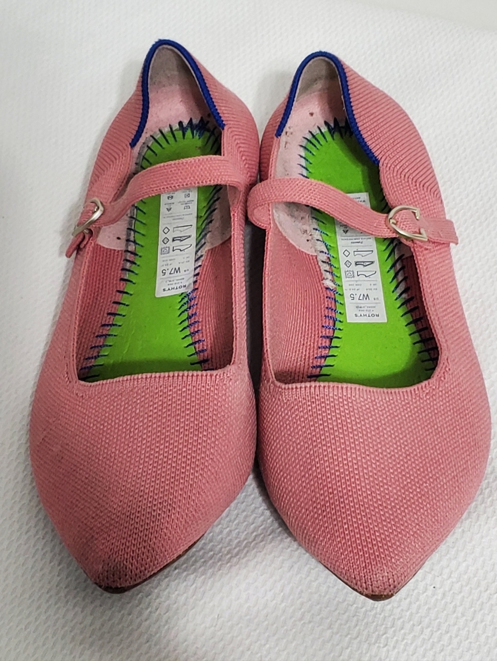 Rothy's The Point Mary Jane Flats Tulip Pink Size 7.5 - Picture 2 of 8